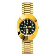 Rado The Original Automatic Black Dial and Gold-Tone  Bracelet Watch 35mm - R12413613