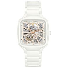 Rado True Square Automatic Open Heart White Ceramic Watch | 38mm | R27073012