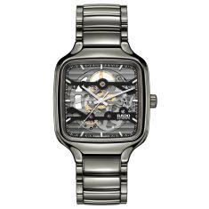 Rado True Square Automatic Skeleton Black Dial Plasma High-Tech Ceramic Bracelet Watch 38mm - R27125152