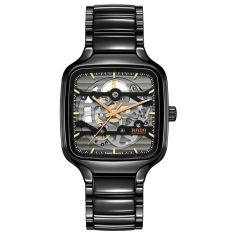 Rado True Square Automatic Skeleton Black High-Tech Ceramic and Titanium Bracelet Watch | 38mm | R27124162