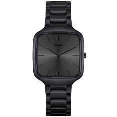 Rado True Square Thinline Les Couleurs Le Corbusier Black Dial Ceramic Bracelet Watch 37mm - R27062152