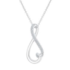 1/10ctw Diamond Infinity Sterling Silver Pendant Necklace