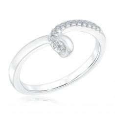 1/10ctw Diamond Twist Sterling Silver Ring