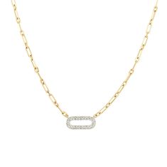 REEDS Exclusive Shy Creation 1/2ctw Diamond Yellow Gold Paperclip Link Chain Necklace