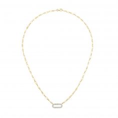 REEDS Exclusive Shy Creation 1/2ctw Diamond Yellow Gold Paperclip Link Chain Necklace
