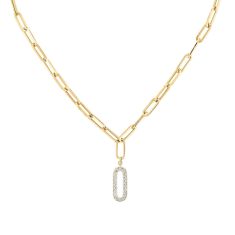 REEDS Exclusive Shy Creation Diamond Paperclip Link Chain Y Necklace 5/8ctw