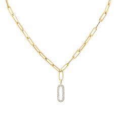 REEDS Exclusive Shy Creation Diamond Paperclip Link Chain Y Necklace 5/8ctw