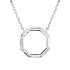 Sterling Silver Octagon Pendant Necklace