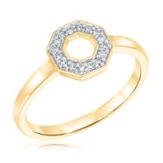 1/10ctw Diamond Yellow Gold Octagon Ring