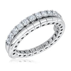 REEDS Flexible 1/2ctw Diamond White Gold Double Row Wrap Ring