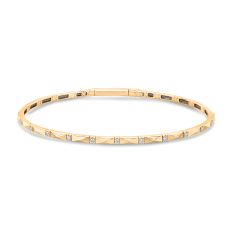 REEDS Flexible 1/6ctw Diamond Yellow Gold Bangle Bracelet