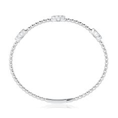 REEDS Flexible 1ctw Diamond Floral White Gold Bangle Bracelet