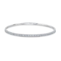 REEDS Flexible 1ctw Diamond White Gold Bangle Bracelet