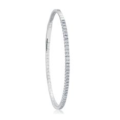 REEDS Flexible 1ctw Diamond White Gold Bangle Bracelet