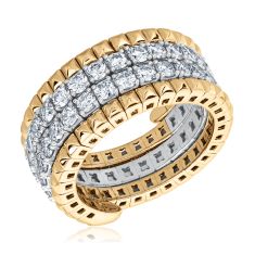 REEDS Flexible 2 1/2ctw Diamond Two-Tone Multi-Row Wrap Ring