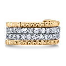 REEDS Flexible 2 1/2ctw Diamond Two-Tone Multi-Row Wrap Ring