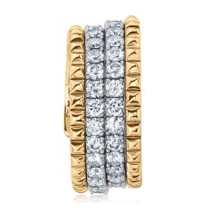 REEDS Flexible 2 1/2ctw Diamond Two-Tone Multi-Row Wrap Ring