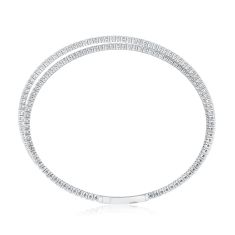 REEDS Flexible 2 3/4ctw Diamond White Gold Double Row Wrap Bangle Bracelet