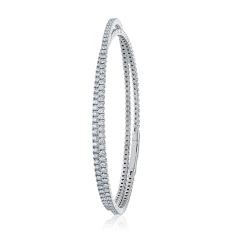 REEDS Flexible 2 3/4ctw Diamond White Gold Double Row Wrap Bangle Bracelet