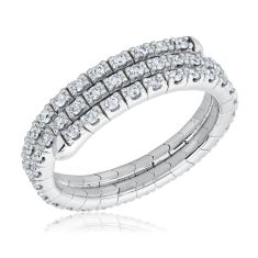 REEDS Flexible 5/8ctw Diamond White Gold Multi-Row Wrap Ring