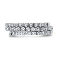 REEDS Flexible 5/8ctw Diamond White Gold Multi-Row Wrap Ring