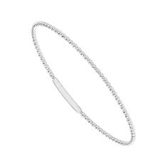 REEDS Flexible White Gold Bangle Bracelet