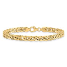 Yellow Gold Fancy Link 5mm Bracelet - 7.5 Inches