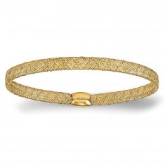 Yellow Gold Fancy Stretch Bangle Bracelet | 4mm