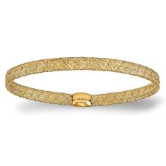 Yellow Gold Fancy Stretch Bangle Bracelet | 4mm