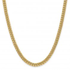 Yellow Gold Semi-Solid Miami Cuban Chain Necklace | 6mm | 18 inches