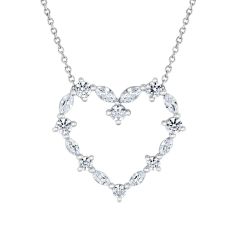 3/4ctw Diamond Heart White Gold Pendant Necklace - Classic Collection