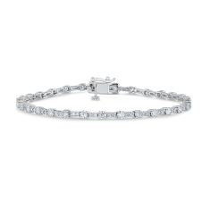 3ctw Round Diamond White Gold Tennis Bracelet - Classic Collection