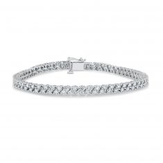 4ctw Round Diamond Double Row White Gold Tennis Bracelet | Classic