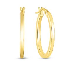 Roberto Coin 18k Designer Gold The Perfect Hoop Petite Square Edged Oval Earrings