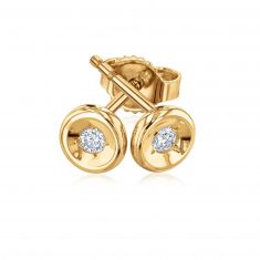 Roberto Coin 1/15ctw Diamond Bezel Yellow Gold Stud Earrings