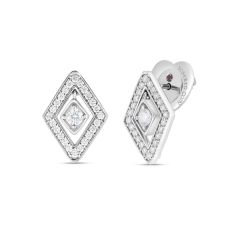 Roberto Coin 1/2ctw Diamond Diamante White Gold Stud Earrings
