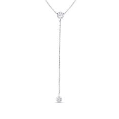 Roberto Coin 1/6ctw Diamonds by the Inch White Gold Dangle Bezel Y Necklace