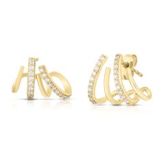 Roberto Coin 3/8ctw Diamond Yellow Gold Climber Earrings