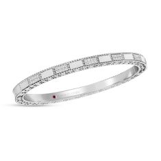 Roberto Coin 3/8ctw Mosaic Alternating Diamond White Gold Bangle Bracelet