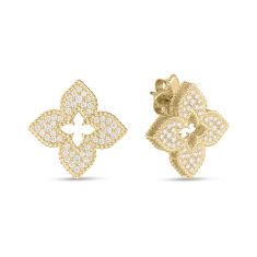 Roberto Coin 5/8ctw Diamond Venetian Princess Yellow Gold Earrings