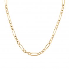 Roberto Coin Alternating Yellow Gold Oval Link Short Chain Necklace