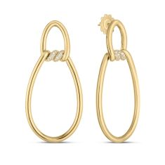 Roberto Coin Cialoma 1/3ctw Diamond Large Chain Link Yellow Gold Drop Earrings