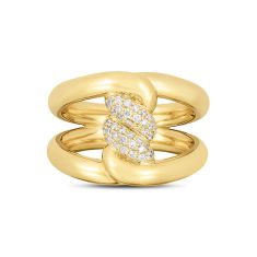 Roberto Coin 1/4ctw Diamond Cialoma Single Knot Yellow Gold Ring | Size 6.5