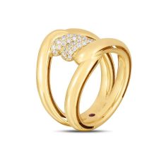 Roberto Coin 1/4ctw Diamond Cialoma Single Knot Yellow Gold Ring | Size 6.5