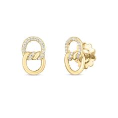 Roberto Coin Cialoma 1/6ctw Diamond Knot Yellow Gold Earrings