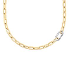 Roberto Coin Designer Gold 3/4ctw Diamond Paperclip Chain Necklace - 18 Inches