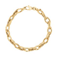 Roberto Coin Designer Gold Almond Link Chain Bracelet