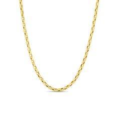 Roberto Coin Designer Gold Fine Gauge Square Link Yellow Gold Chain Necklace | 17 Inches