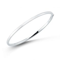 Roberto Coin Designer Gold Oval Bangle Bracelet, White Gold