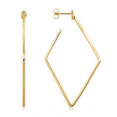 Roberto Coin Designer Gold Square Hoop Earrings | 30mm